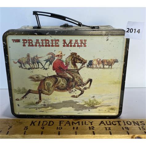 the prairie man vintage tin metal lunch box|Vintage Antique The Prairie Man Lunch Box Metal Cowboy .